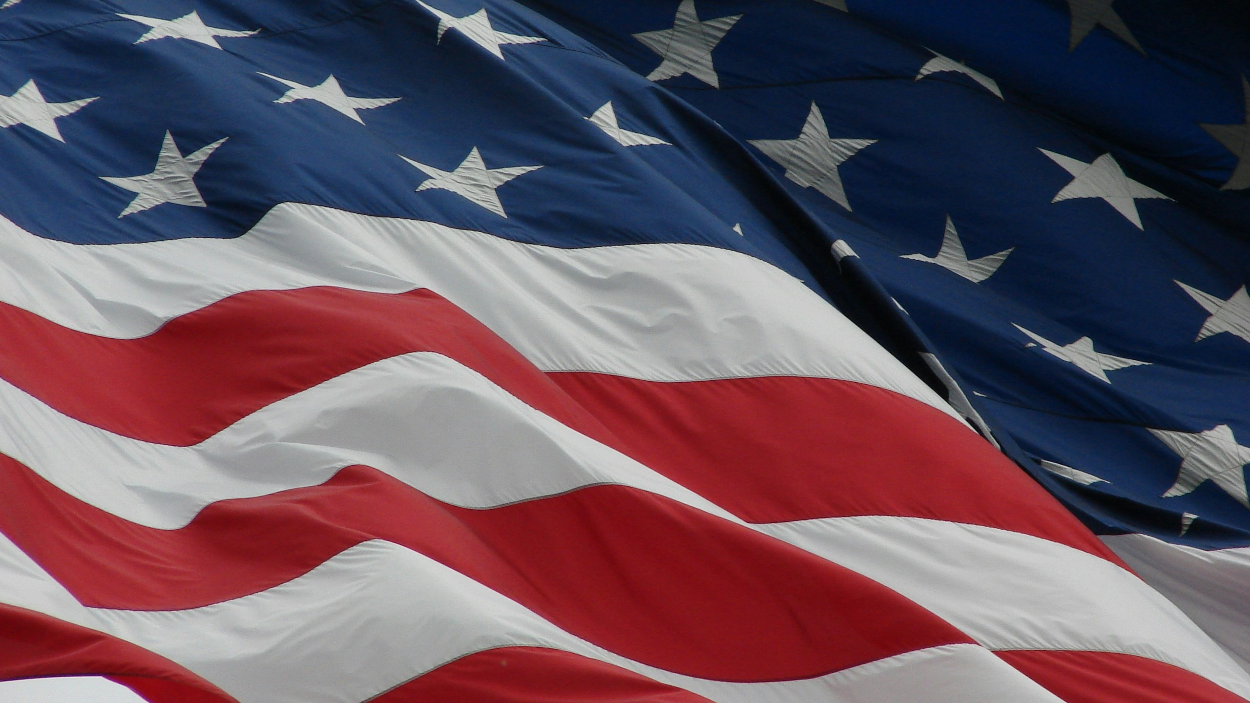 Close up photo of the US flag.