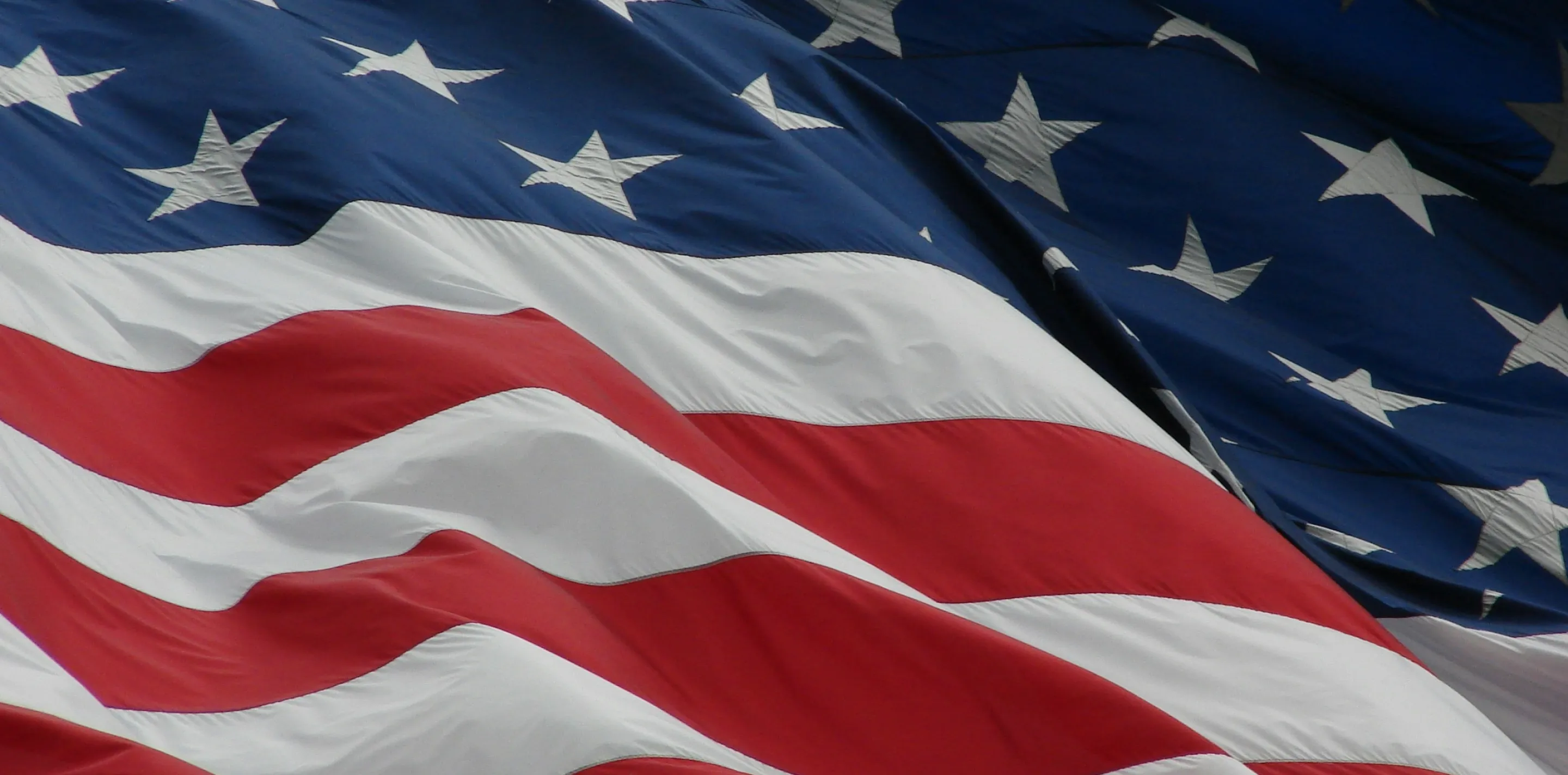 Close up photo of the US flag.